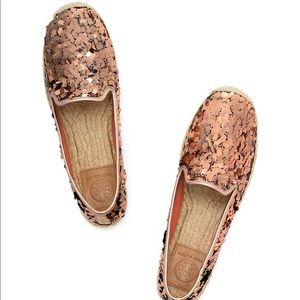 Tory burch Mischa Rose Gold Espadrille flats